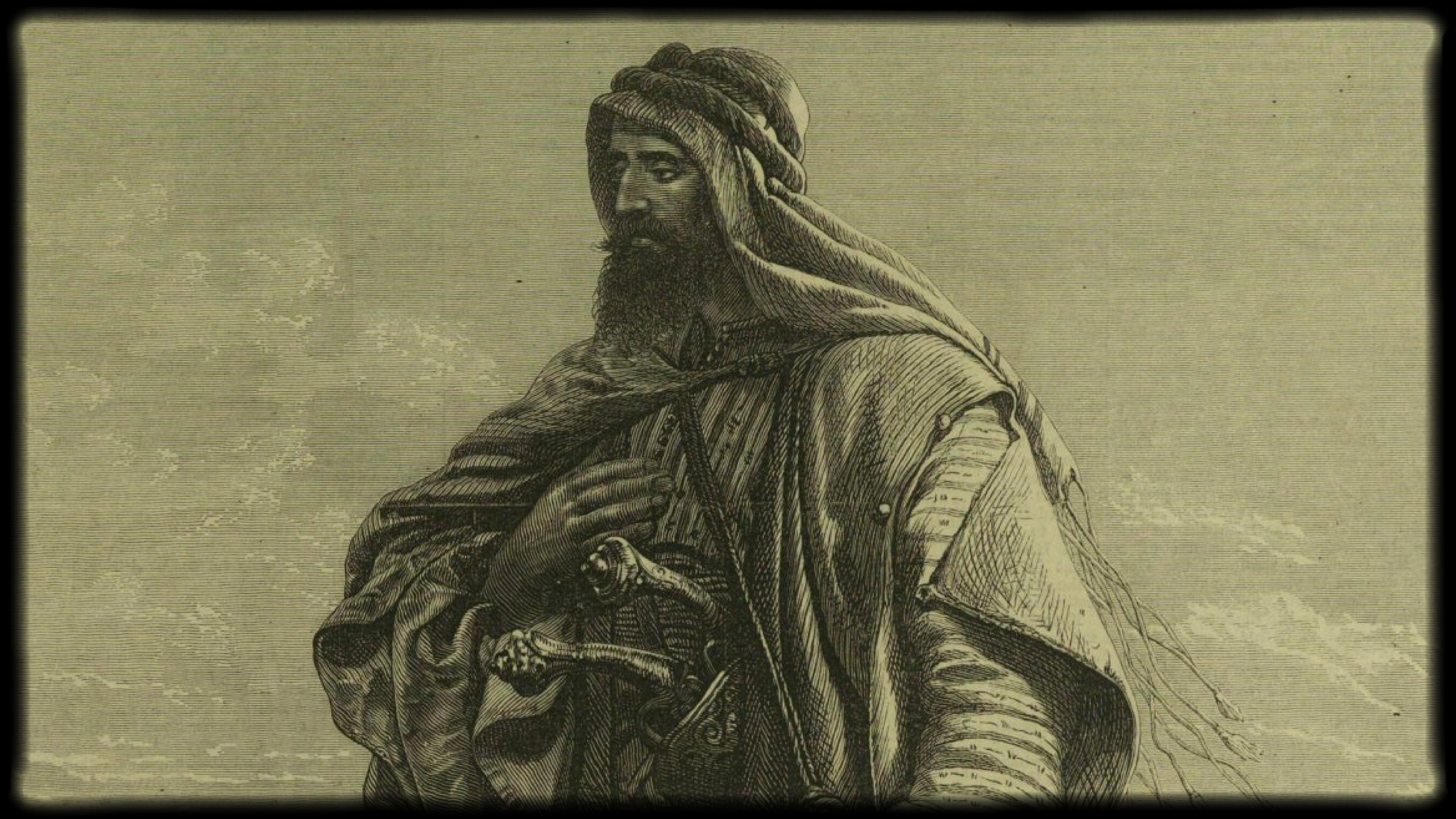 رسمة الشيخ مجول المصرب بريشة زوجته السيدة جين ديغبي في 1862م