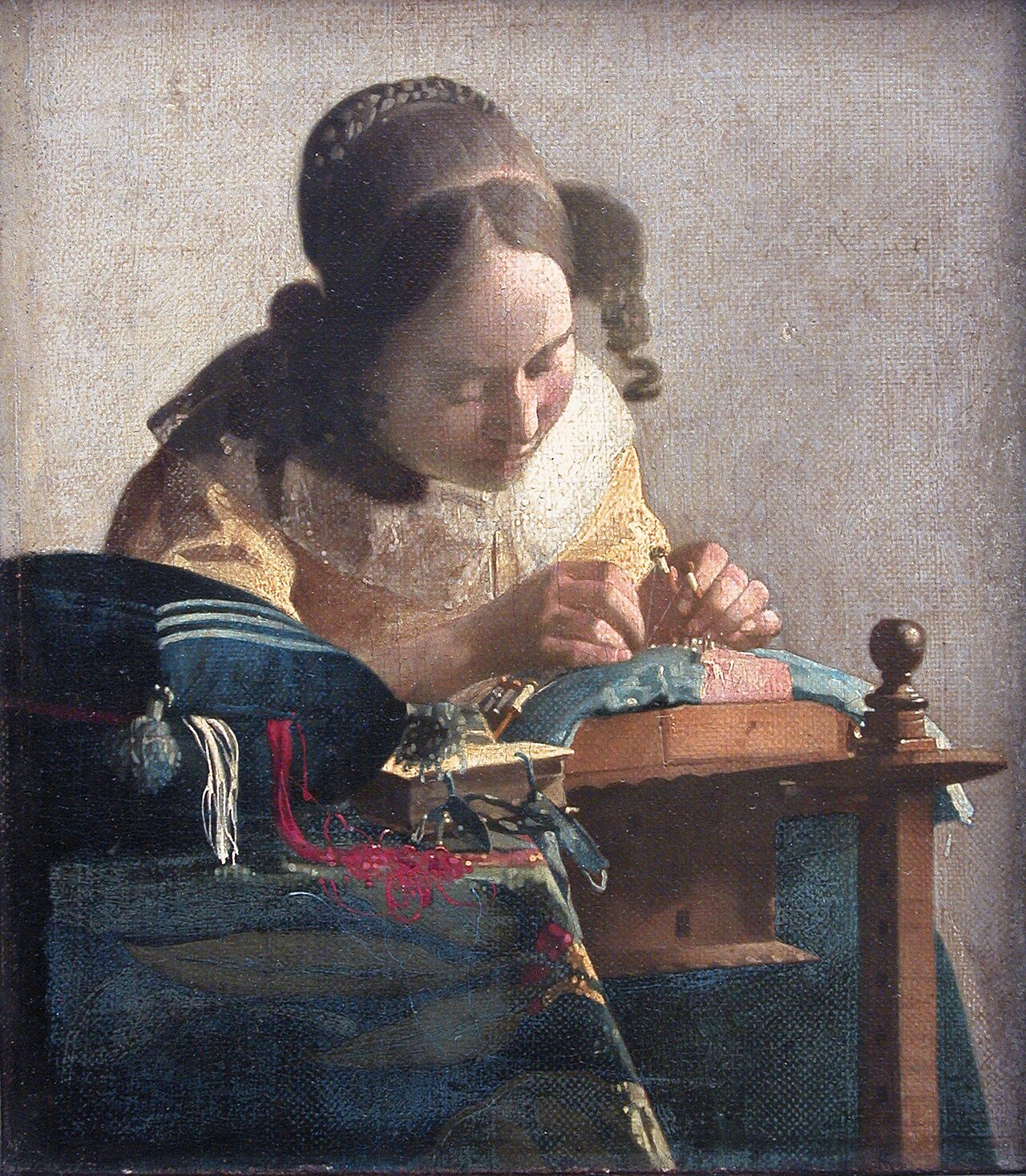  The lacemaker by Johannes Vermeer