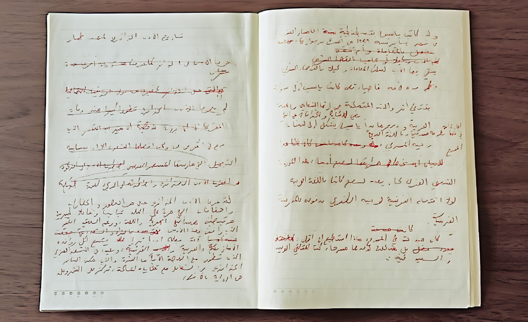 مخطوطة مقال «نجمة»