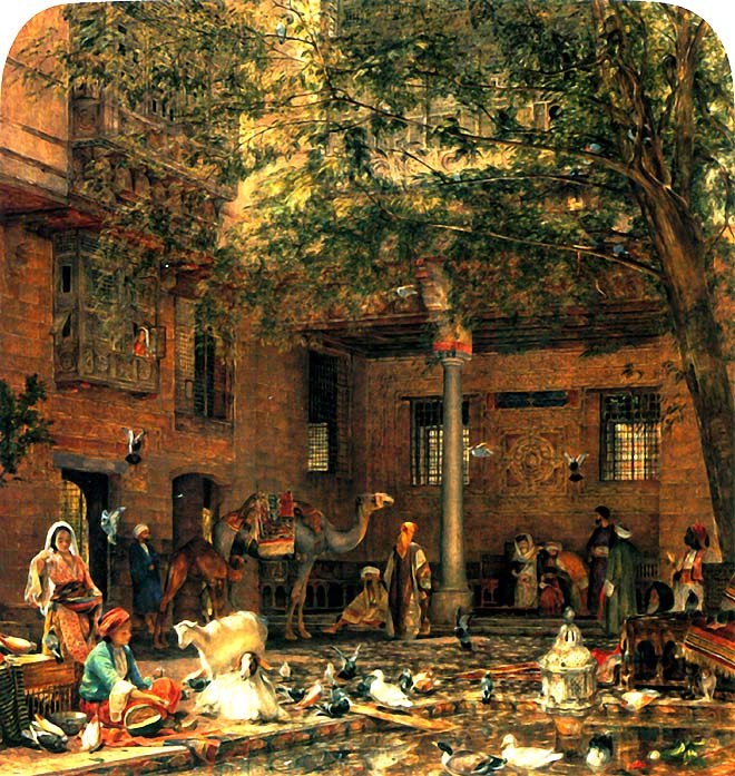 The Hosh (courtyard) of the house of the Coptic Patriarch, Cairo by John Frederick Lewis