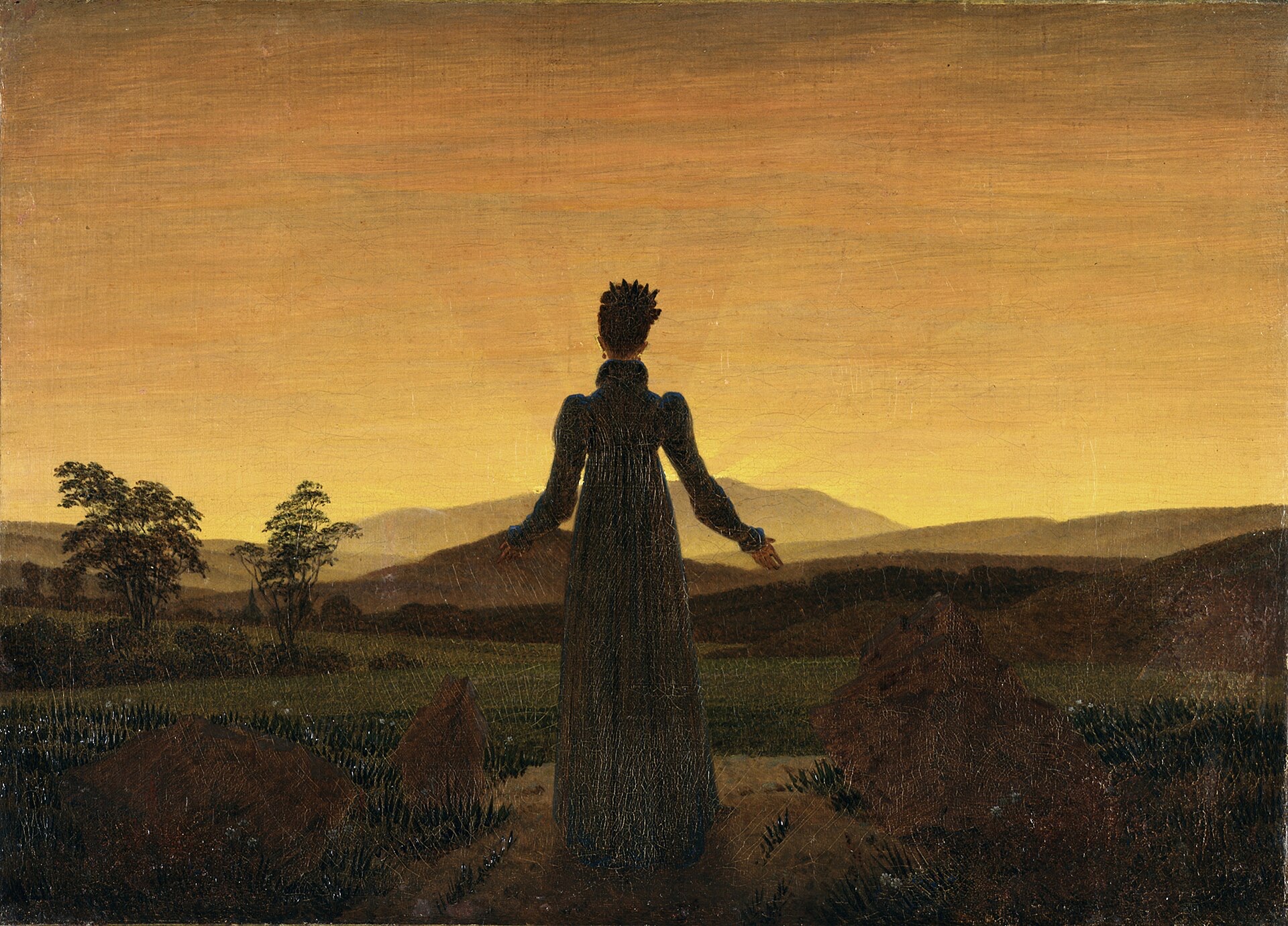 Woman in Front of the Setting Sun By Caspar David Friedrich