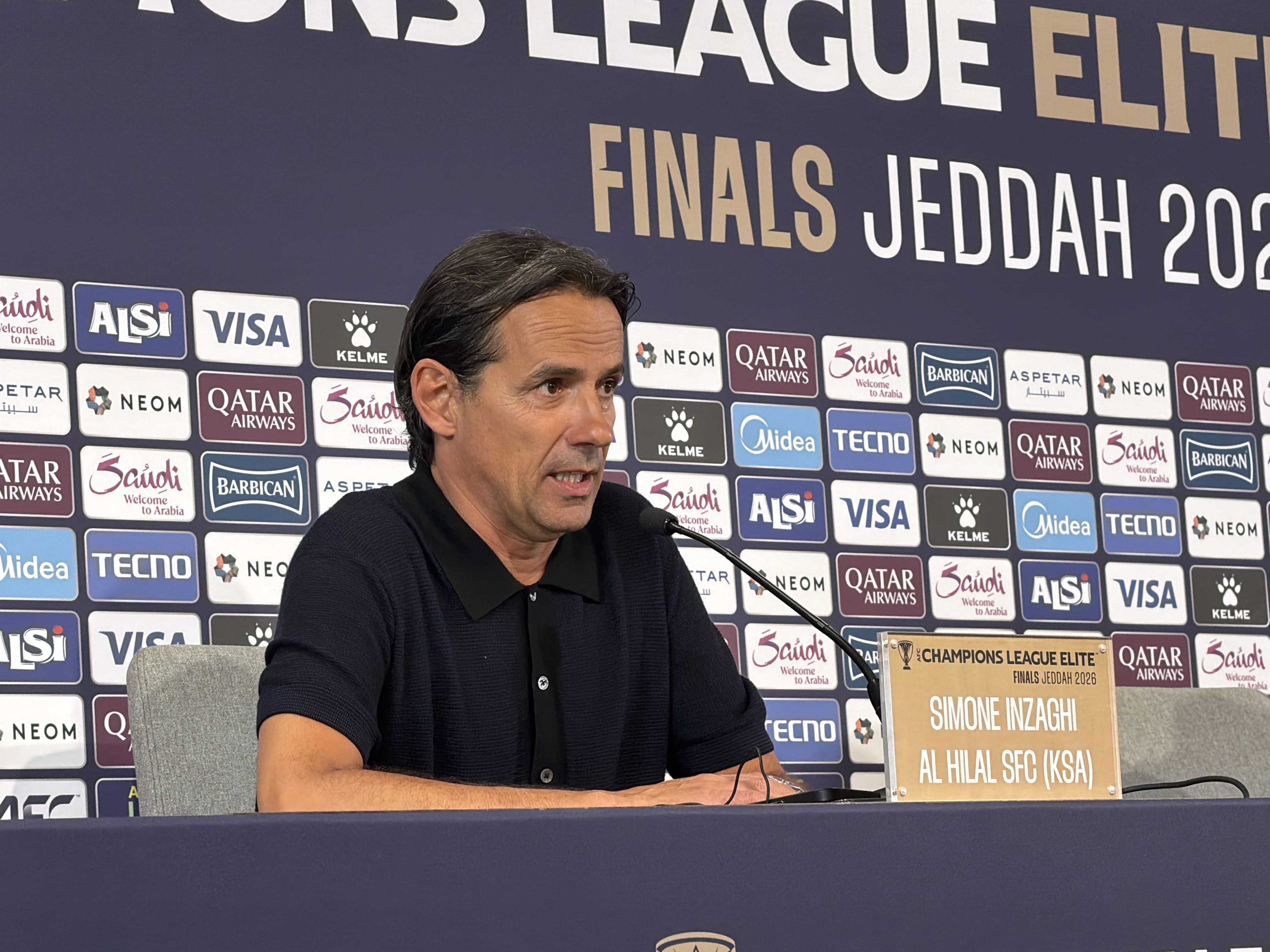 سيموني إنزاقي مدرب نادي الهلال في المؤتمر الصحفي بعد اللقاء