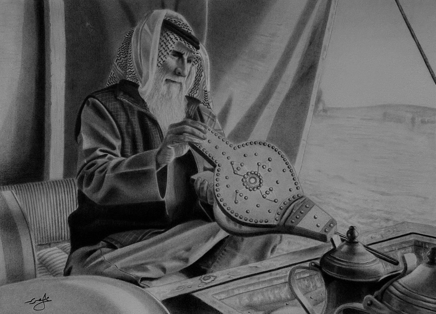 فنجال والم / الرسّام: عبدالعزيز الصريري