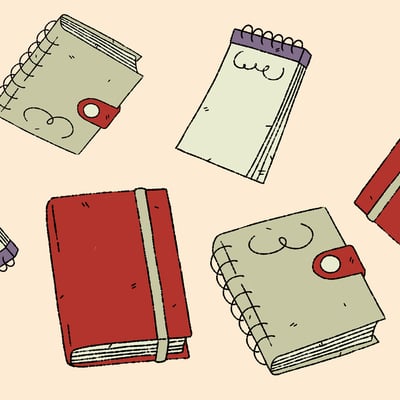 عزاء القلوب المتعبة: حكايتي مع الدفاتر 📝