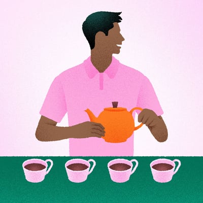 ما سبب ارتباط الموظفين بصانع الشاي؟🫖